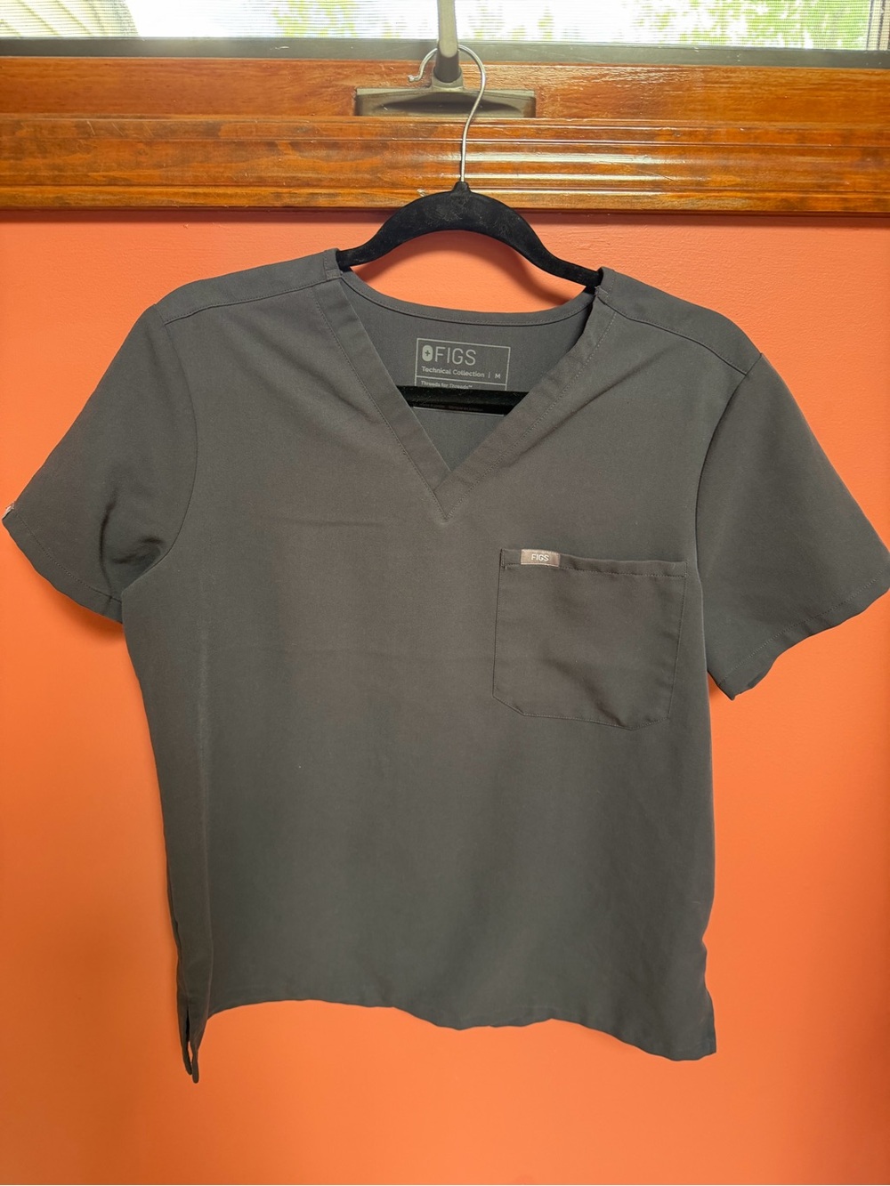FIGS Women’s Charcoal V-Neck Short Sleeve Scrub Top